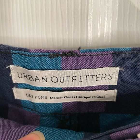 Urban Outfitters Womens Della Striped Tapered 2 Grunge Punk High Rise Pleat Fron - Picture 4 of 6